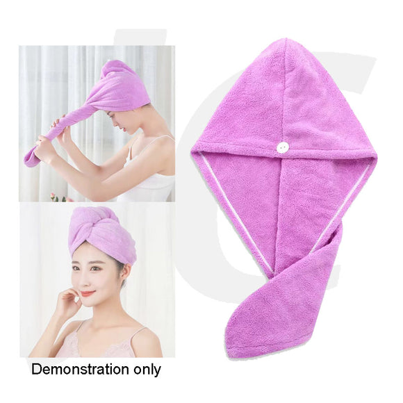 Hair Drying Towel Cap Purple 1pc J62HTC