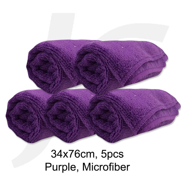 Salon Towel Microfiber 34x76cm Purple 5PCS Per Bundle J26SFP5