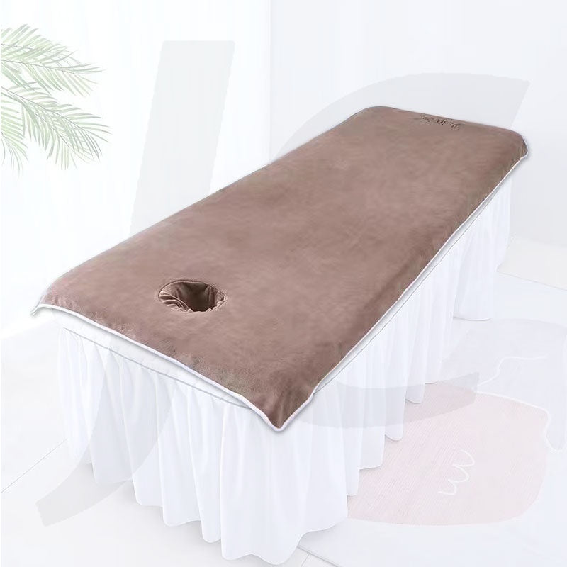 Beauty Massage Bed Sheet Towel With Breath Hole Light Dark Brown 80x19