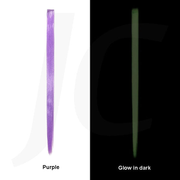 Clip In Synthetic Hair Extension Purple Glow In Dark 45cm 1pc J17PGD