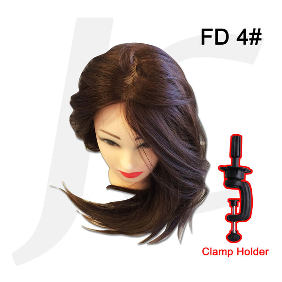 Female Mannequin Doll Head 60% Real FD 4# Clamp Holder Included J17FD4