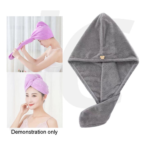 Hair Drying Towel Cap Grey 1pc J62PKG