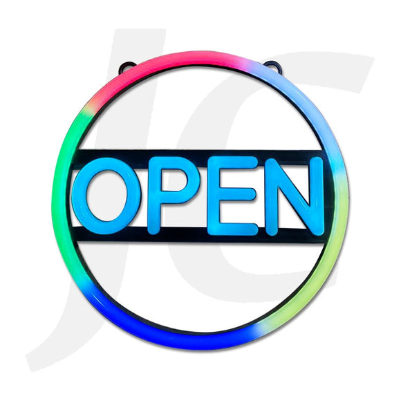 Open Sign Neon Style Round Open Hollow J35ONH