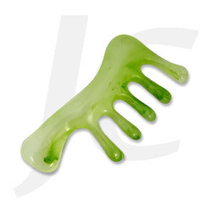 Resin Massage Claw Comb "Five Teeth" Green J53FTG