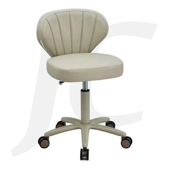 Stool On Wheel With Back Shell Grey A1239-1 J34BKB