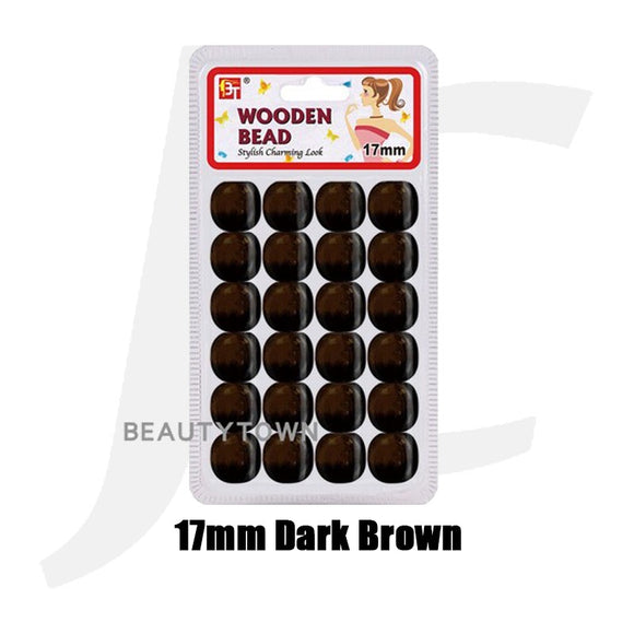 Beauty Town Wooden Braiding Beads 17mm Dark Brown J17BR7