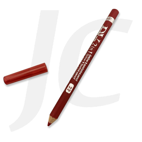 DAVIS 2 in 1 Eyeliner & Eyeshadow Pencil Lipliner & Lipstick Pencil #32 J61L32