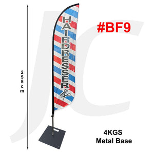 Hairdresser Barber Flag Knife Style 255cm #BF9 With Metal Base J36PM9