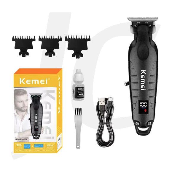 Hair Trimmer Cordless Rechargeable With Digital Display Titanium Black KEMEI KM-2293 J31BCM