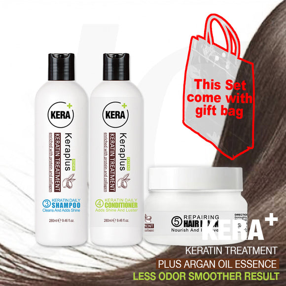 JC Keraplus Keratin Shampoo Conditioner Mask Set With Gift Bag