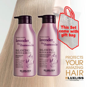 LUXLISSS Balancing Blond & Silver Gift Bag Set Shampoo & Conditioner 500mlx2 J14BSS*