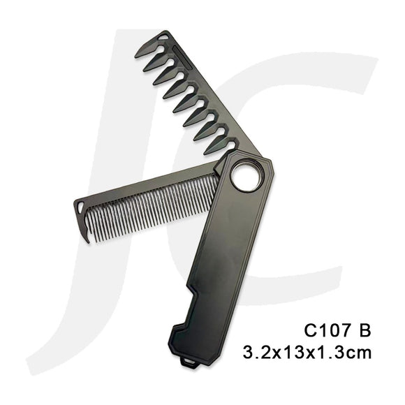 Pocket Foldable 2-in-1 Fidget Spinning Comb 3.2x13x1.3cm C107 Black J2 ...