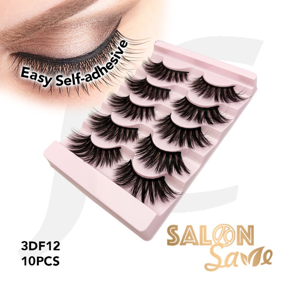 SALON Save Easy Self-adhesive Eyelash 3DF12 10pcs J72JQE*