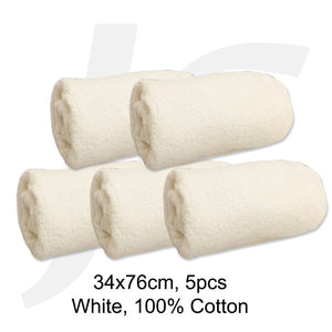 Salon Towel Cotton 34x76cm White 5PCS Per Bundle J26SCW5