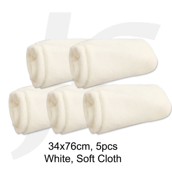 Salon Towel Soft Cloth 34x76cm White 5PCS Per Bundle J26SSW5