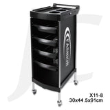Hairdressing Trolley ABS Stainless With Drawer Wings 30x44.5x91cm X11-8 Black J34MPH