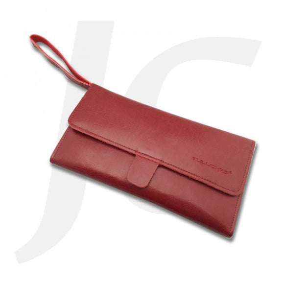 PuLuoMaSi Premium Soft Leather Tool Wallet Red J27PLD
