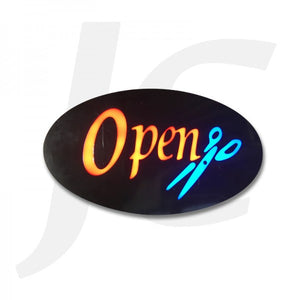 Oval Open Sign With Scissors J35OSW