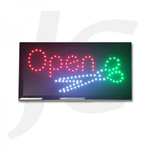 LED Open Sign Open With Scissors 48x25cm J35OSS