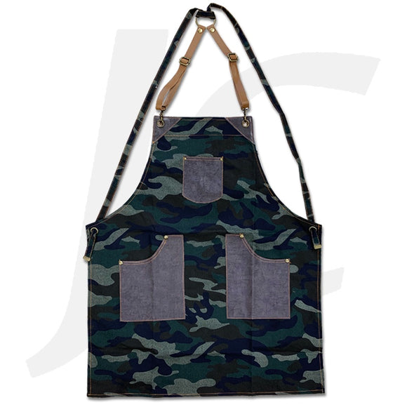 Apron Camo Jean With Leather Strap B8127-S J26ACT