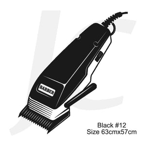 Barbershop Style Wall Glass Sticker Black #12 Large Size 63x57cm J36BSE