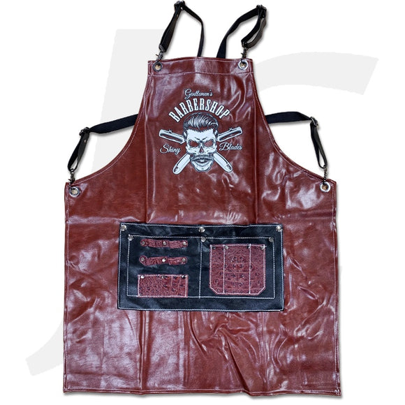Premium Apron Real Leather Brown With Barber Logo B8162-9 J26RB9