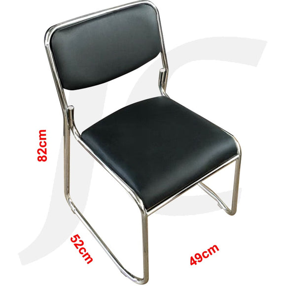 Waiting Chair Single Black 52x49x82cm J34CSK