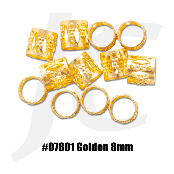 Beauty Town Aluminum Braiding Beads #07801 Golden 8mm J17AG8