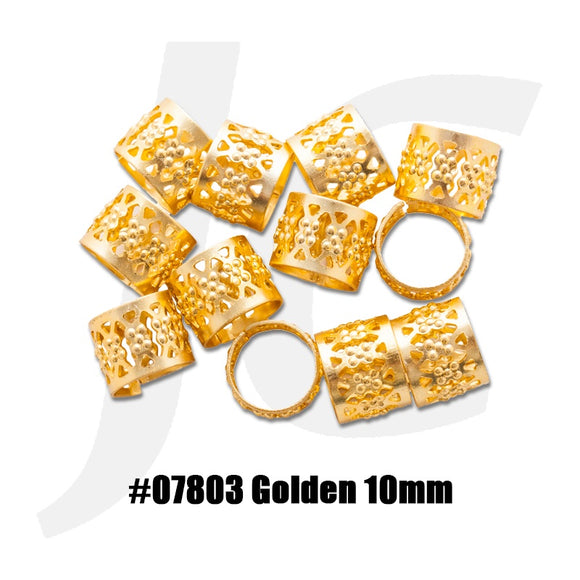 Beauty Town Aluminum Braiding Beads #07803 Golden 10mm J17AGS