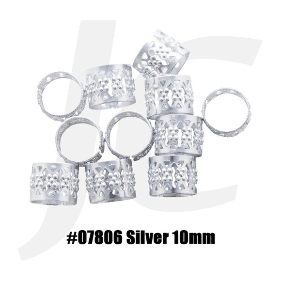 Beauty Town Aluminum Braiding Beads #07806 Silver 10mm J17ASM