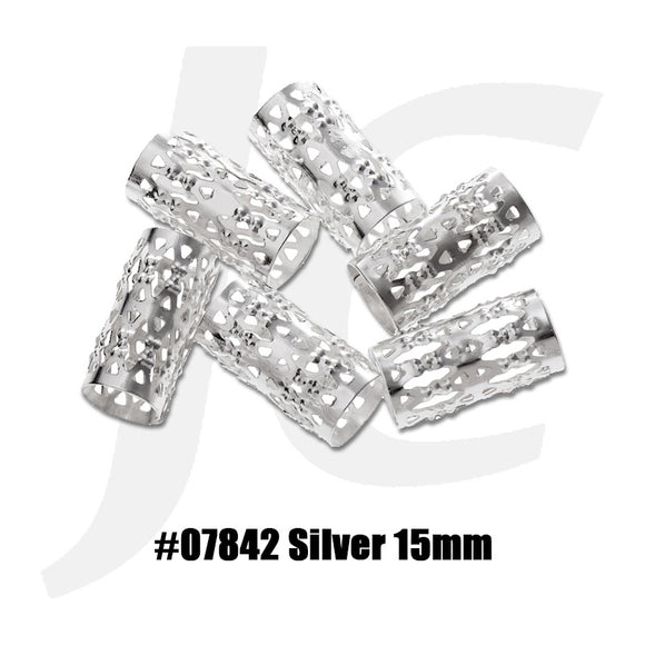 Beauty Town Aluminum Braiding Beads #07842 Silver 15mm J17AS5
