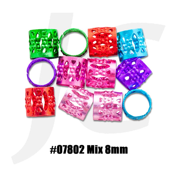 Beauty Town Aluminum Braiding Beads #07802 Mix 8mm J17BM8