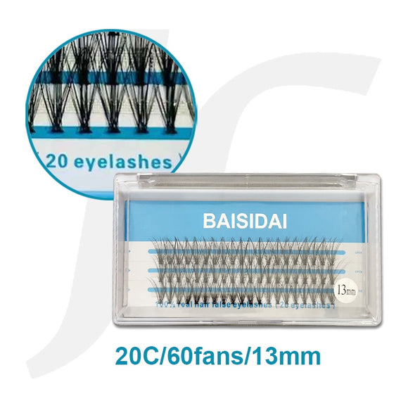 BAISIDAI Fan Lash Blue Tray 20C 60Fans 13mm J71BSS