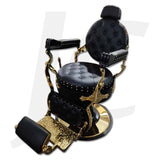 Barber Cutting Chair Black Gold Luxury J34BCG
