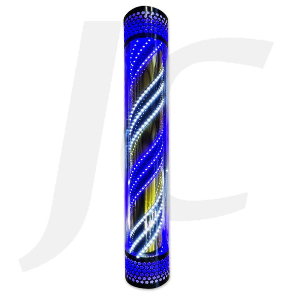 Barber Pole Crystal Mirror Style 18x120cm White Blue J35MWB