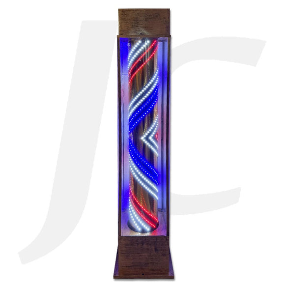Barber Pole On Stand Vintage-copper-color Case Golden Style Led Red Blue White Arrow 176x34cm J35WAO