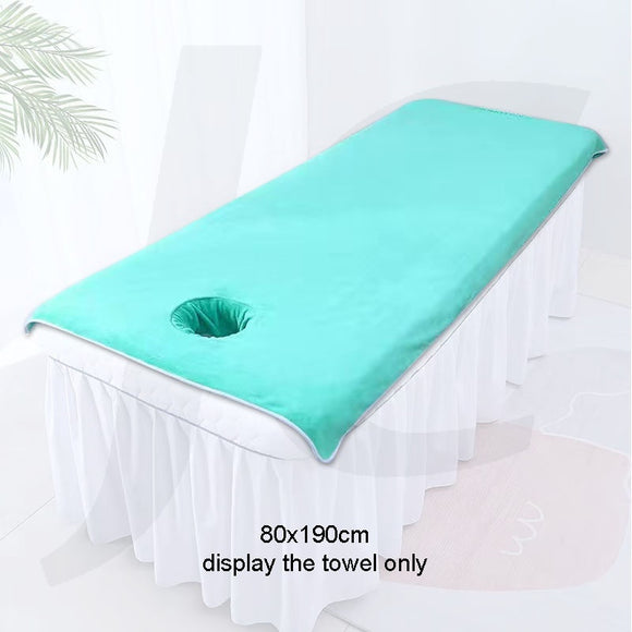 Beauty Massage Bed Sheet Towel With Breath Hole Light Green 80x190cm J52GLF