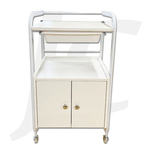 Beauty Trolley Wood and Steel Frame with Cabinet 801P J34TWC