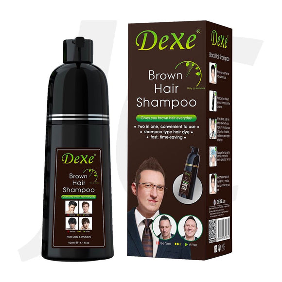 Dexe Hair Color Shampoo Dark Brown Two In One 400ml J14DSS*