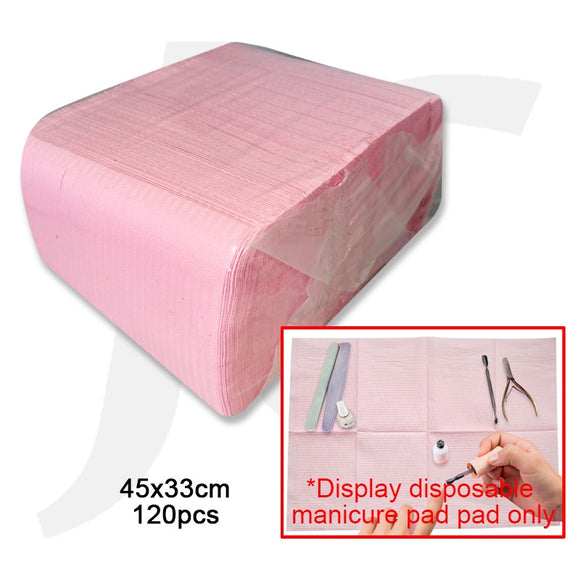 Disposable Manicure Table Paper Pad 45x33cm 120pcs Pink J64MPK