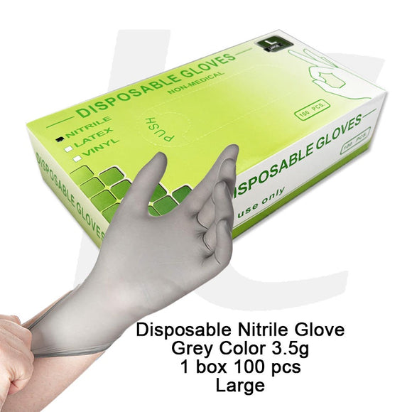 Disposable Nitrile Glove Grey Color 3.5g 1Box 100PS Large J21DGM