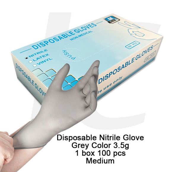 Disposable Nitrile Glove Grey Color 3.5g 1 Box 100PCS Medium J21DGZ