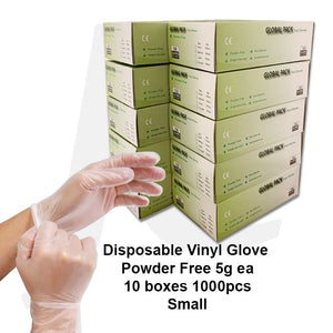 Disposable Gloves Clear Vinyl Powder Free 5g 10BOXES 1000PCS Small J21GSX