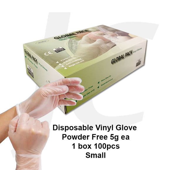 Disposable Gloves Clear Vinyl Powder Free 5g 100PCS Small J21GCS