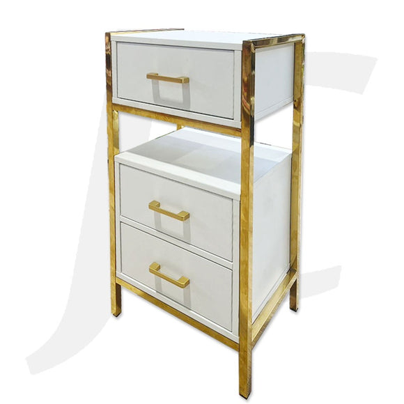 Free Stand Station Table Cabinet Golden & White Style 40x30x80cm J34WGN
