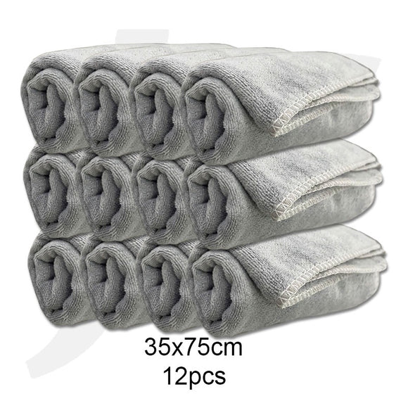 JC Salon Towel Soften Microfiber Light Grey 35x75cm 12pcs J26TLM