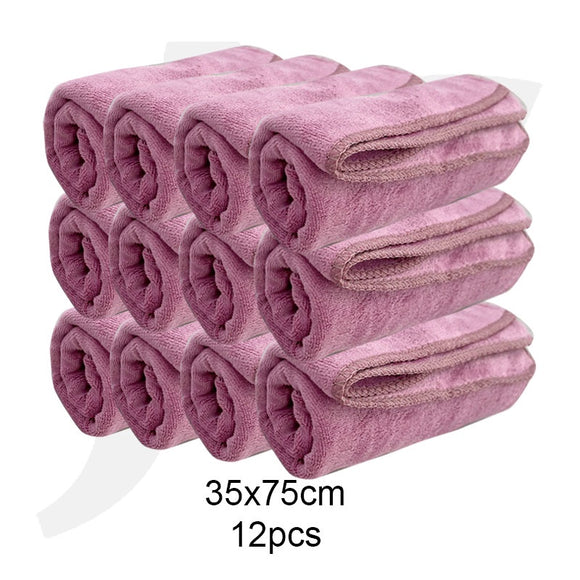 JC Salon Towel Soften Microfiber Rose 35x75cm 12pcs J26MRO