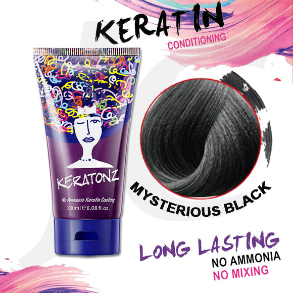 KERATONZ Semi-Permanent Hair Color Mysterious Black 180ml J11KMY
