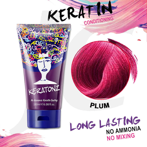 KERATONZ Semi-Permanent Hair Color Plum 180ml J11KPU