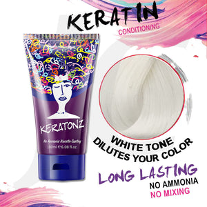 KERATONZ Semi-Permanent Hair Color White Tone Dilutes Your Color 180ml J11KWD